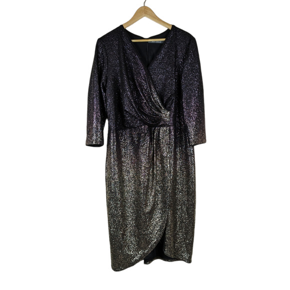 Julia Jordan Black and Silver Sequin Dress - Picture 1 of 11